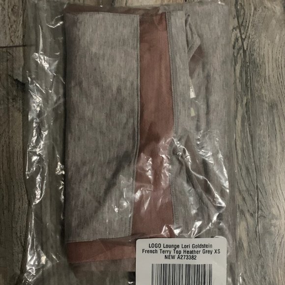 NWT LORI GOLDSTEIN LOUNGE FRENCH TERRY GREY TOP XS - Picture 9 of 11